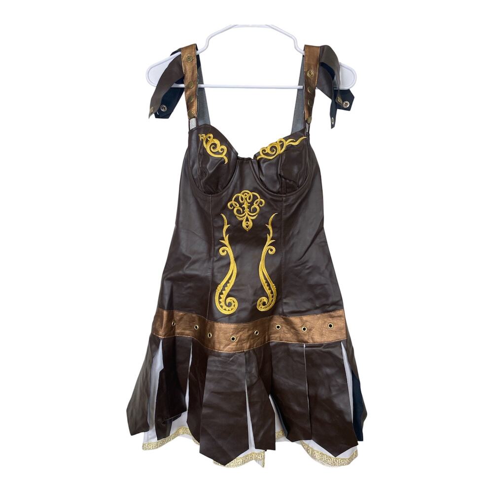 Xena The Warrior Princess Costume Roman Spartan Dress Skater Leather Size M
